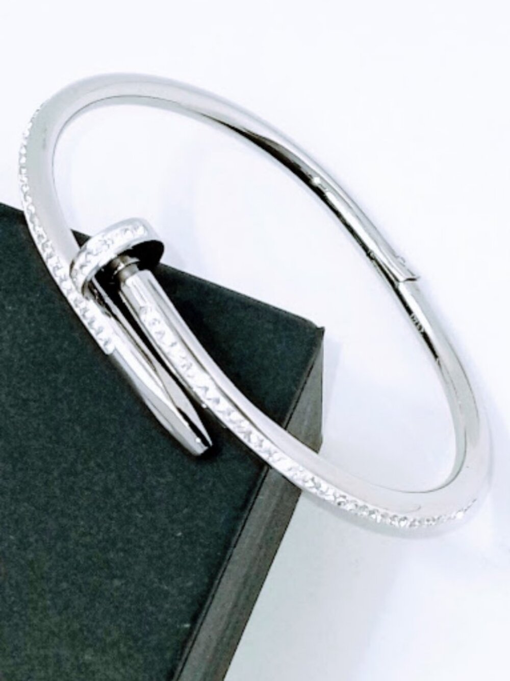 💎18k Gold Plated Nail Bracelet with Cubic Zirconia 316L Steel Trendy jewelry